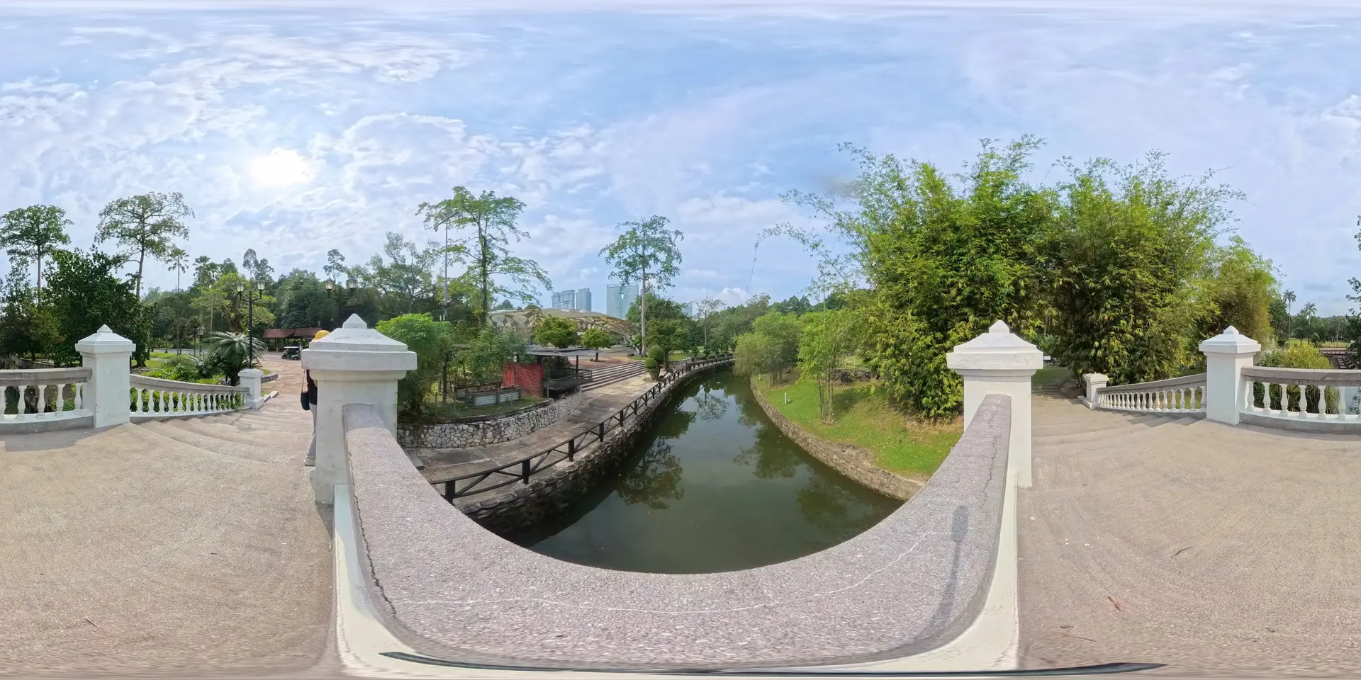 Bridge near bamboo playhouse