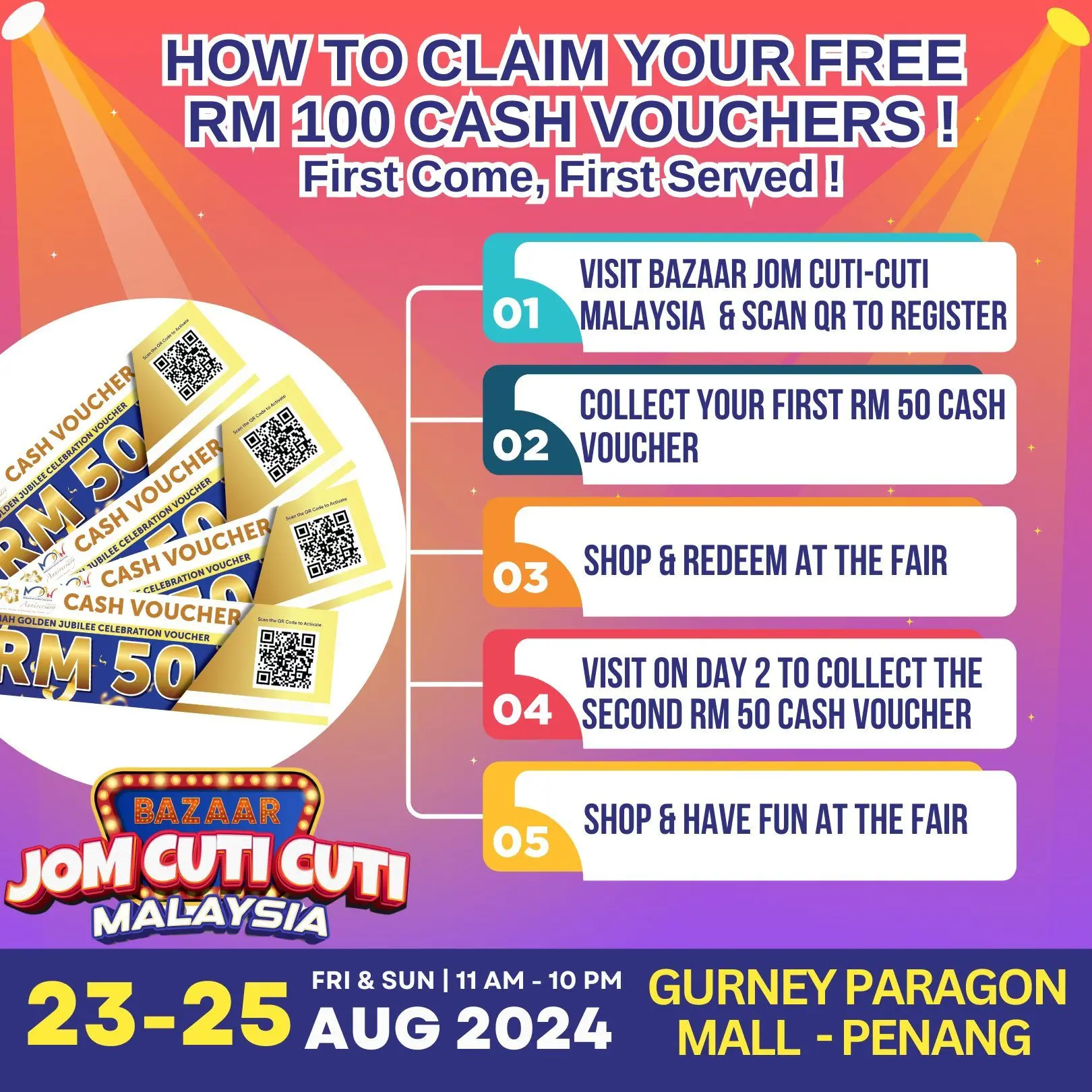  Bazaar Jom Cuti - Cuti Malaysia on 23 - 25 August 2024 at Gurney Paragon Mall - Concert & Event in George Town