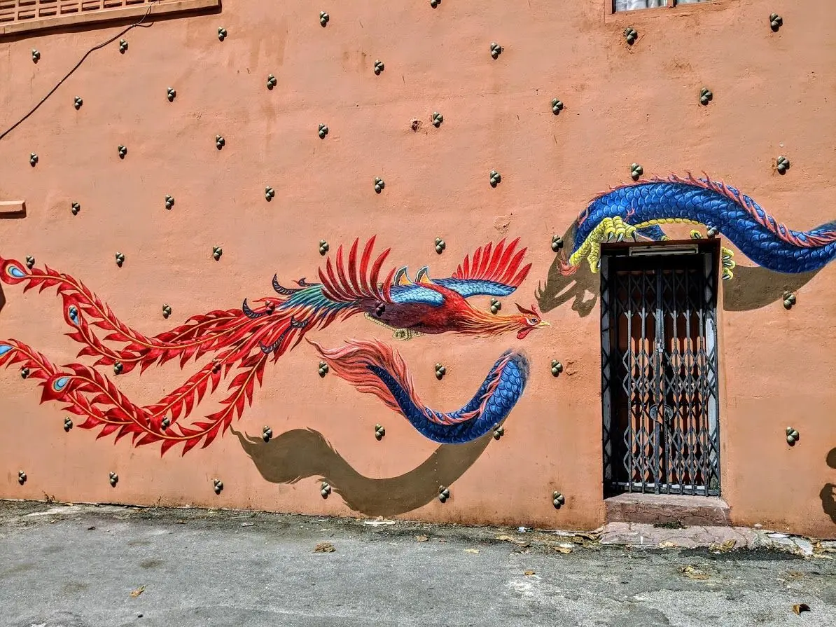Dragon and Phoenix Street Art - Street Art in George Town