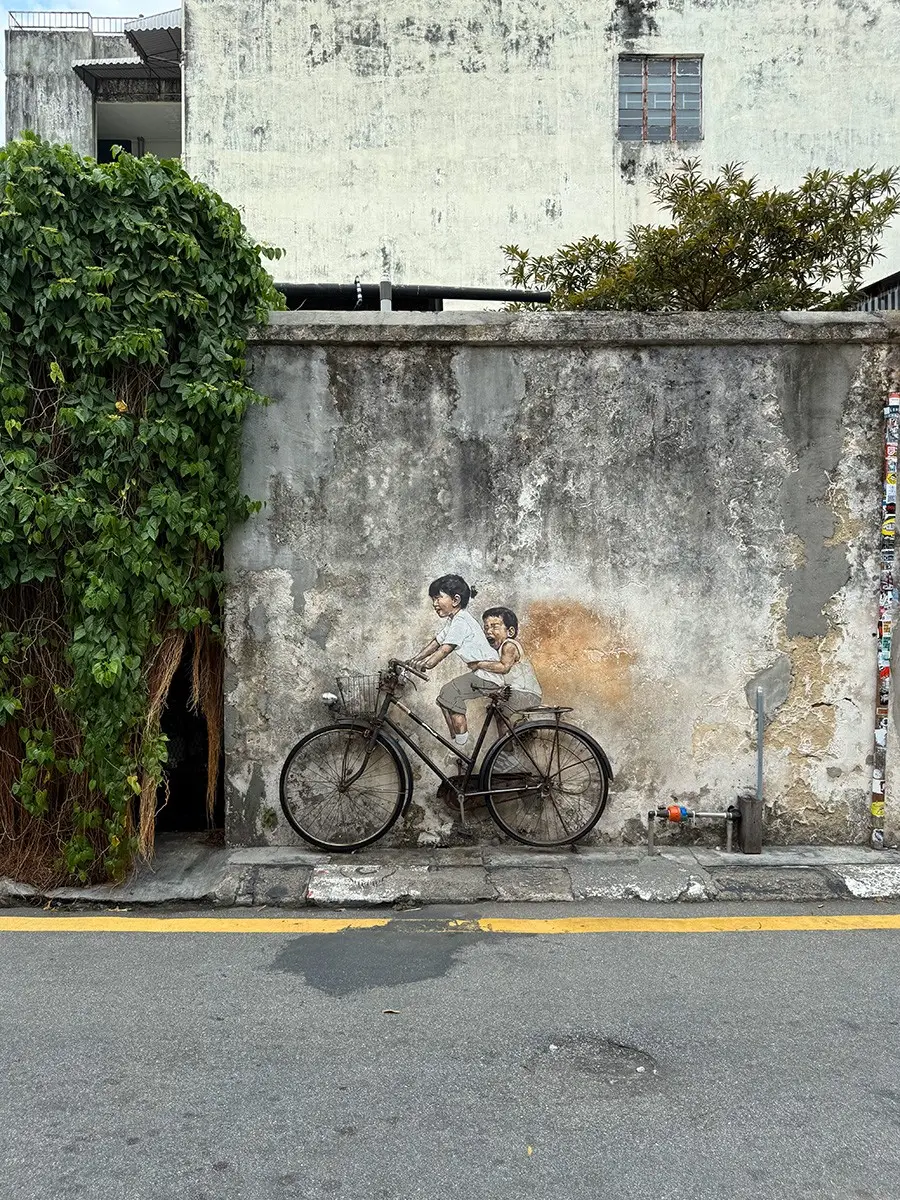 Kids on Bicycle Iconic Street Art