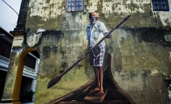 The Indian Boatman Street Art