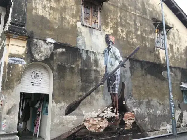 The Indian Boatman Street Art - Street Art in George Town